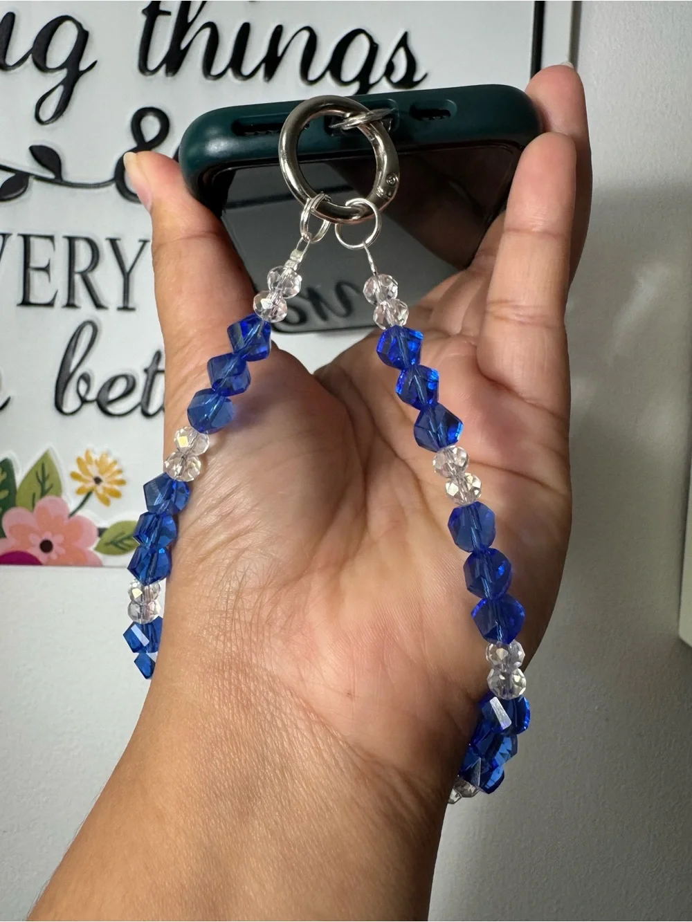 Bling Bling Crystal and Blue Phone/Key/Bag Chain #P1075